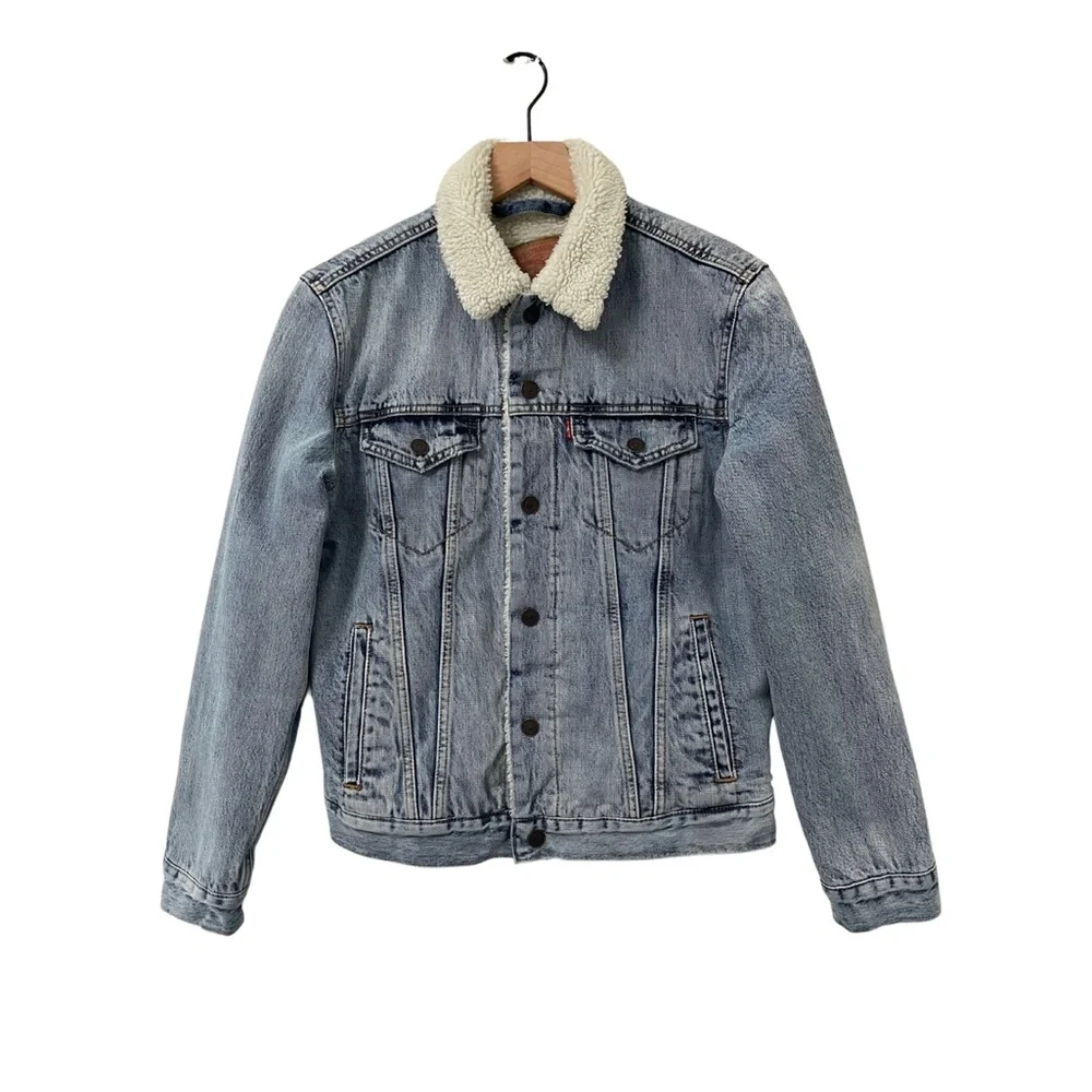 Signature by Levi Strauss Sherpa Light Denim Jean Jacket Size Small - Picture 1 of 11